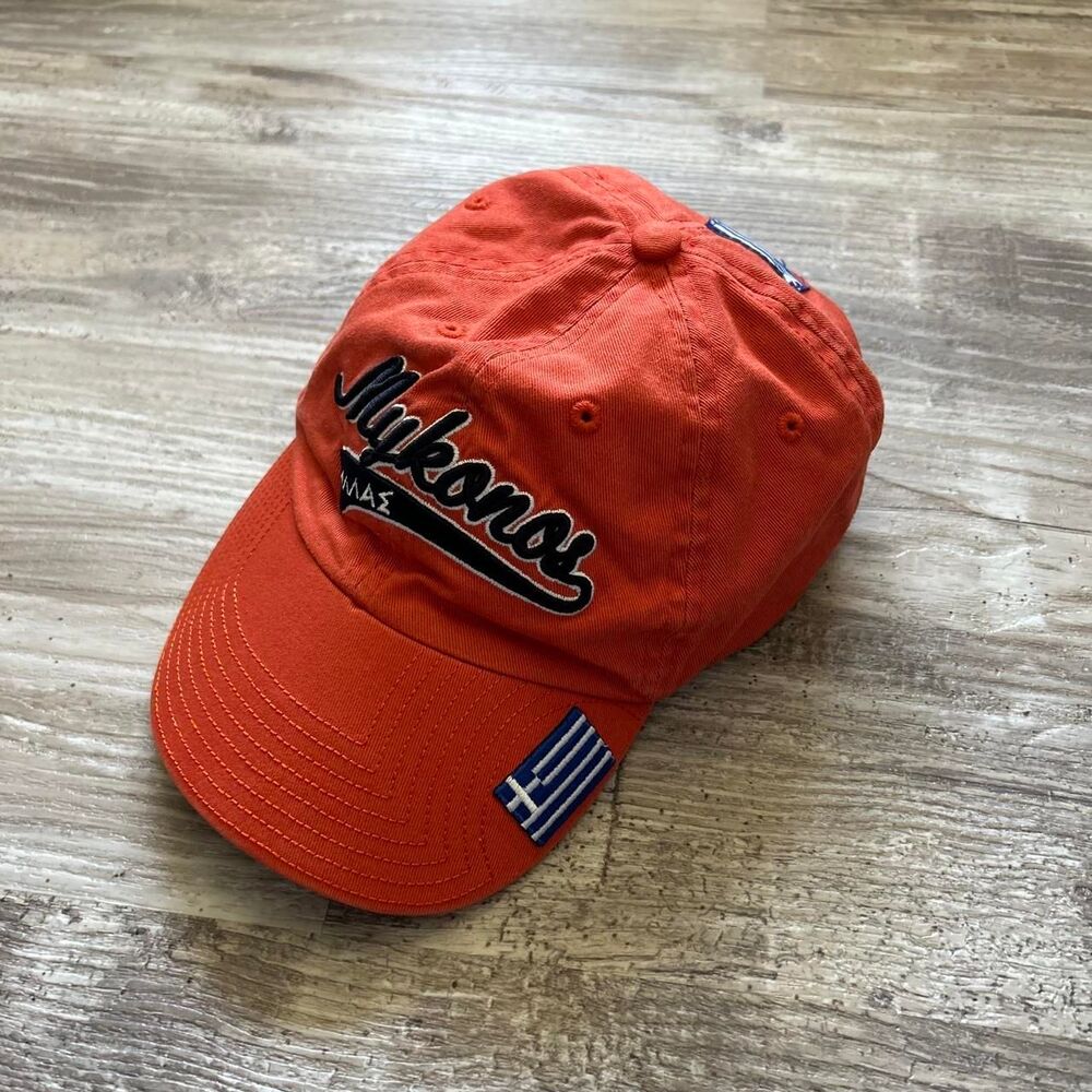 Orange Mykonos Greece summer y2k sporty cap